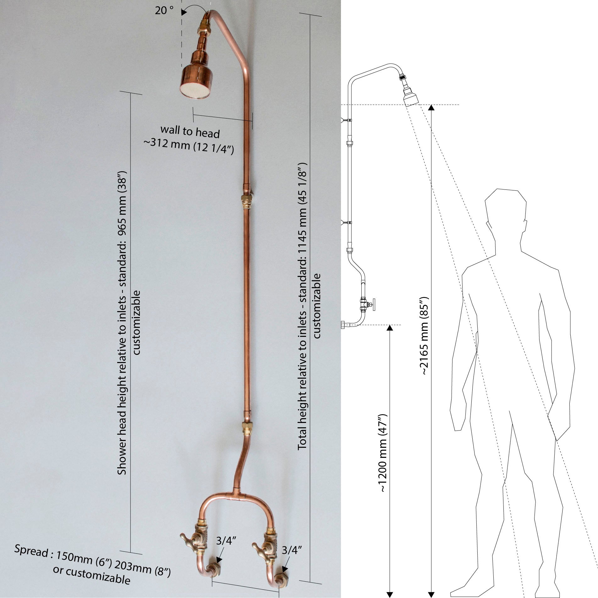 Outdoor / indoor copper shower - switchrange