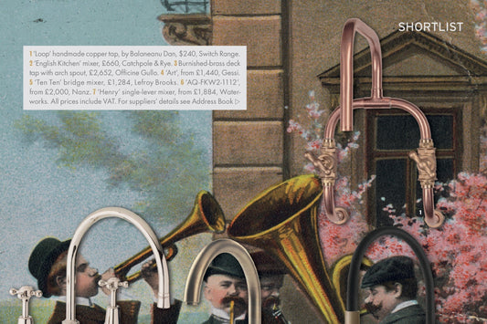 Best copper and brass faucets shortlist in World of Interiors magazine - Loop by Switchrange