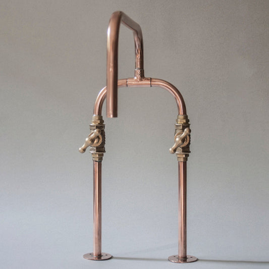 Biped is a deck mount handmade copper tap made by Switchrange