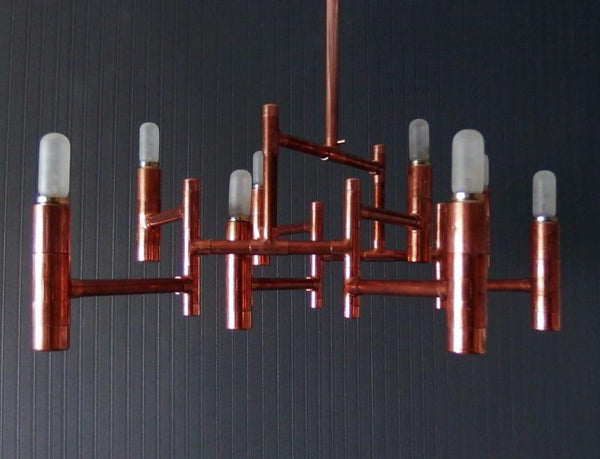 Hexa - handmade solid copper pipe light fixture Switchrange