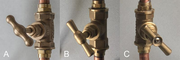 Loop - wall mount industrial handmade copper faucet brass valve