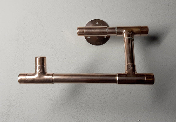 Industrial style copper pipe toilet paper holder for bathroom