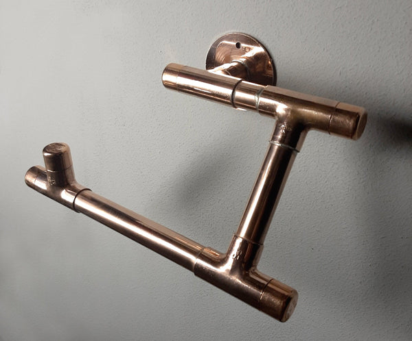 Wall-mount copper pipe toilet paper holder for bathroom