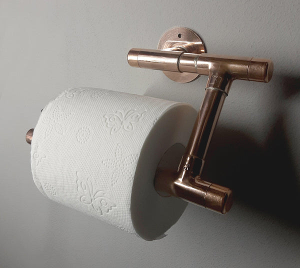 Handmade copper pipe toilet paper holder for bathroom
