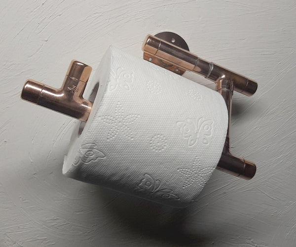 handmade copper support for toilet paper