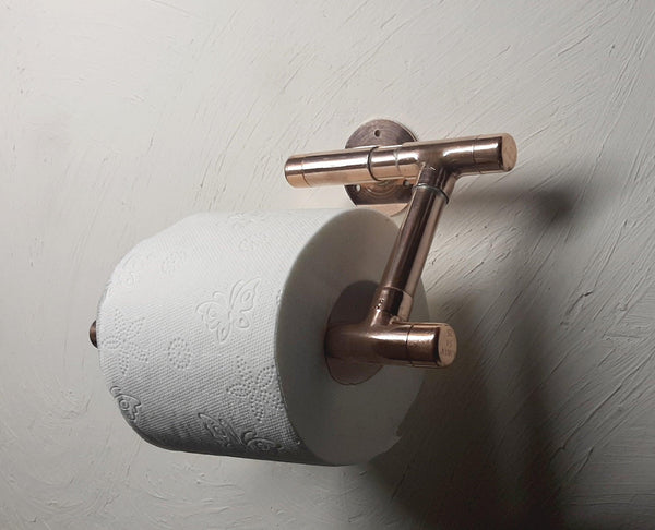 Handmade copper pipe toilet paper hoder