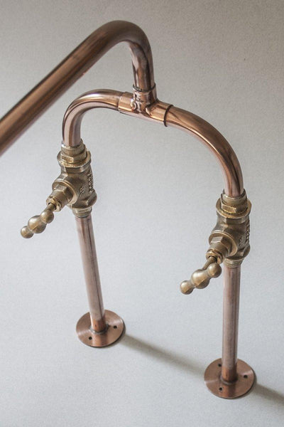 Biped is a deck mount industrial handmade kitchen faucet made by Switchrange