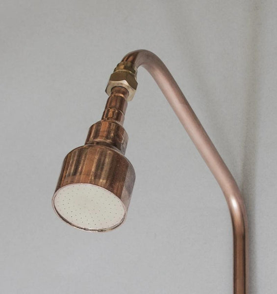 industrial style handmade solid copper shower head by Switchrange