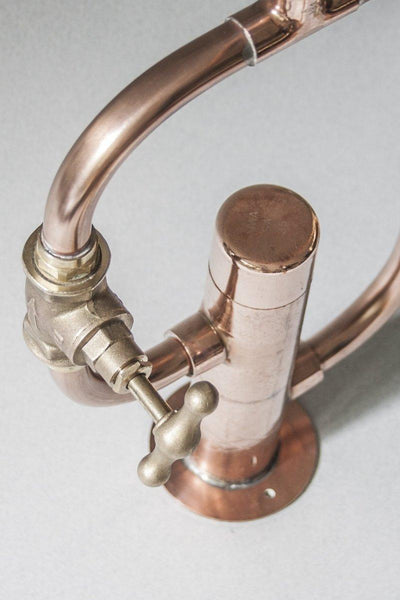 Pedestal Even by Switchrange - handmade solid copper pipe faucet for kitchen and bathroom
