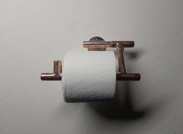 support fait main pour papier toilette en tube de cuivre