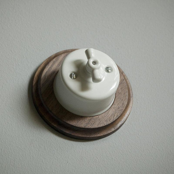 Wooden classicc pattress for ceramic light switch Switchrange